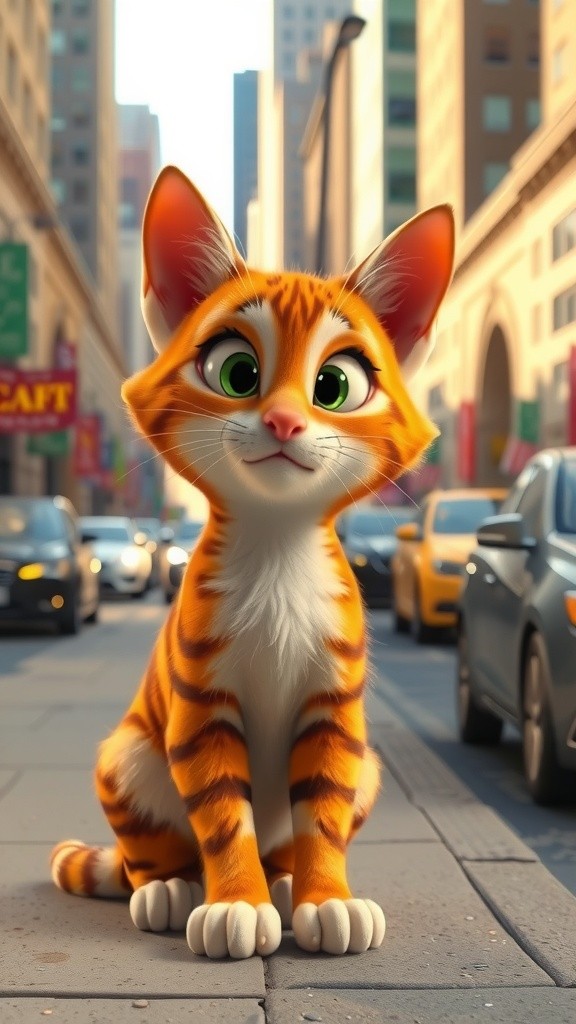 Cat Running on the Street