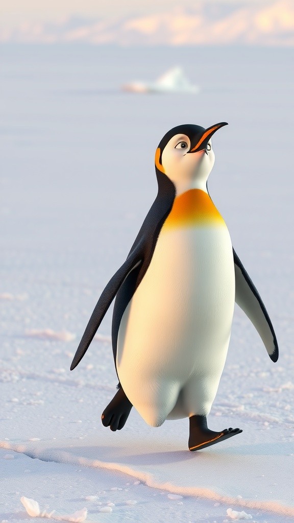 A Playful Friendship: A Baby Penguin and a Colorful Fish