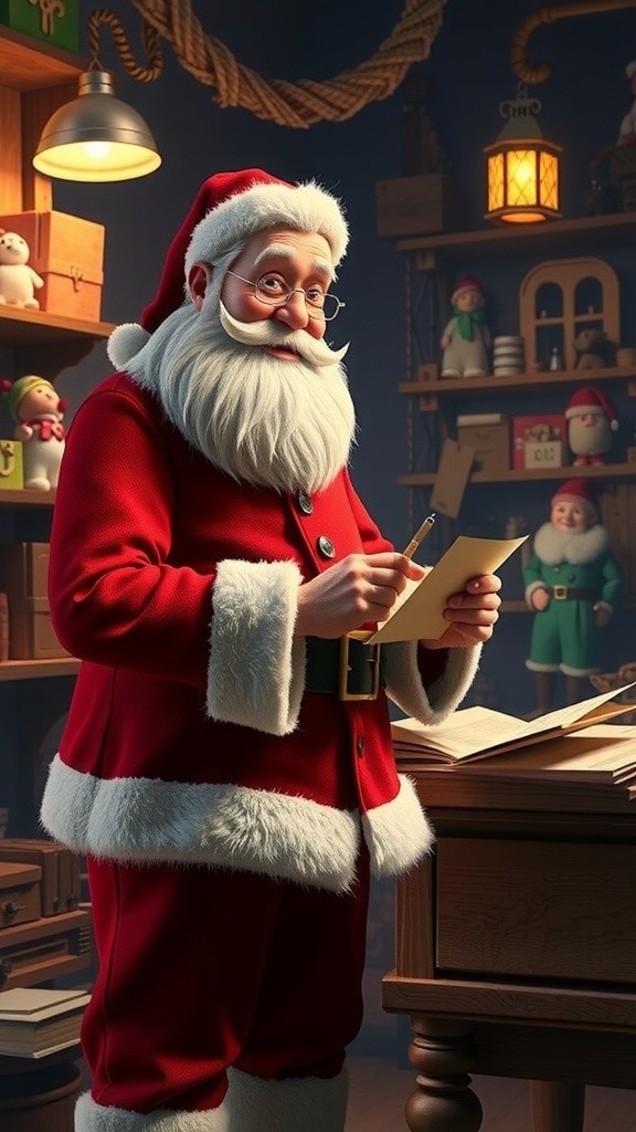 Papa Noel le desea una feliz Navidad a Lucia