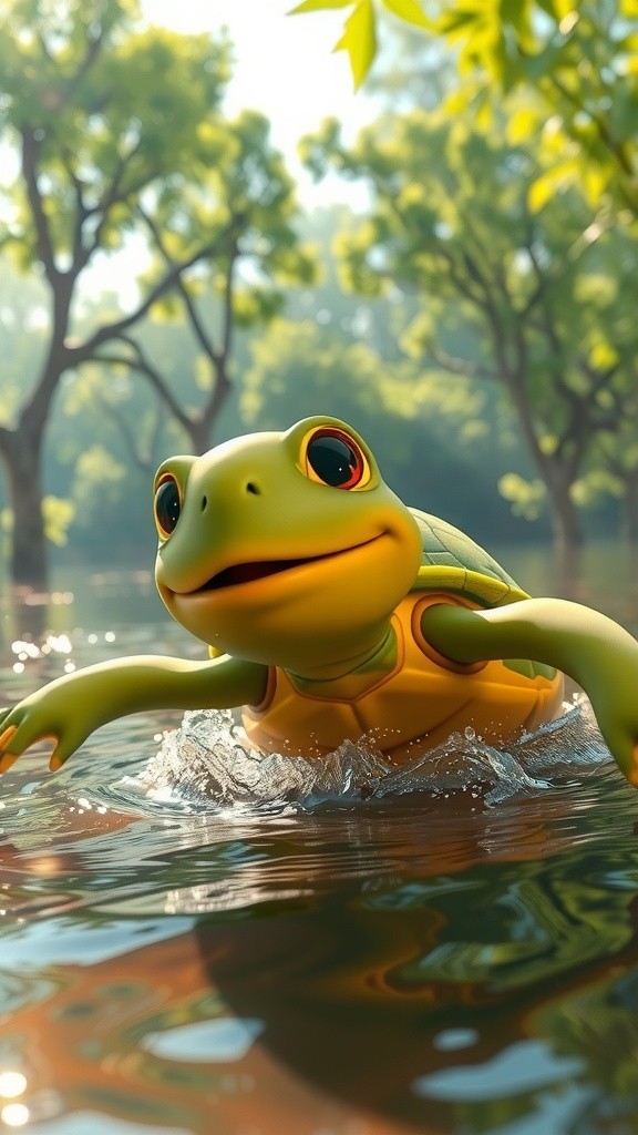 Heroic Leap: A Mother Turtle's Brave Rescue