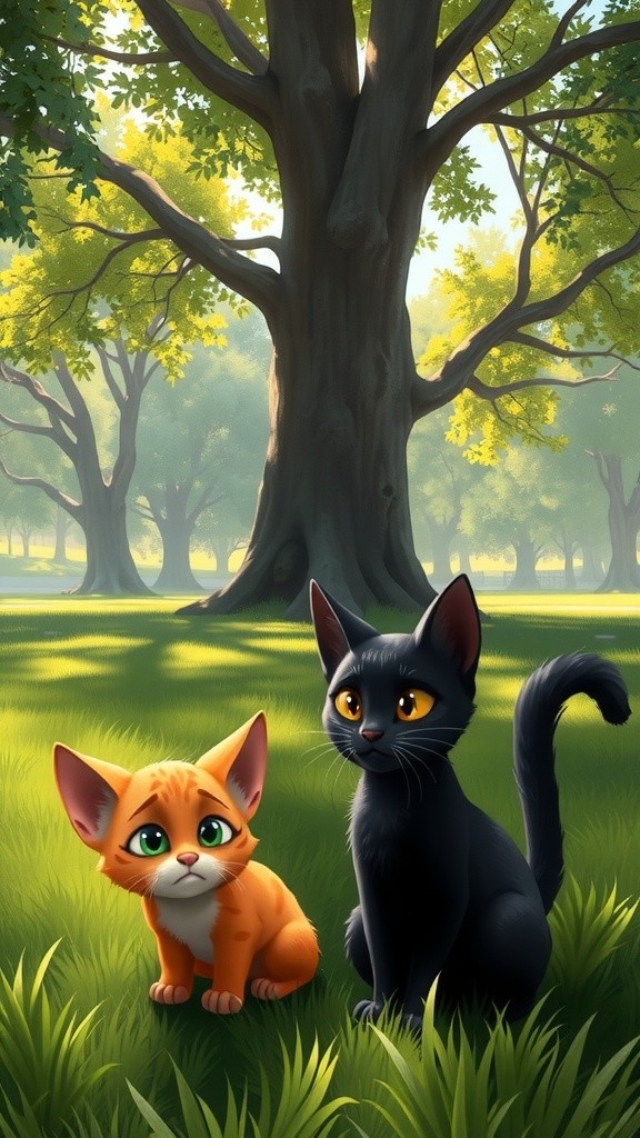 Panda Helps Cat from Butt Situation