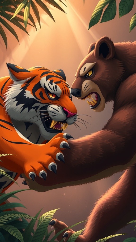 Pertarungan Sejenak: Harimau vs Beruang