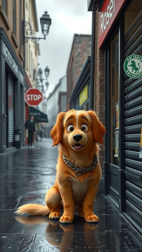 A Ray of Hope: A Dog's Kind Encounter in the Rain