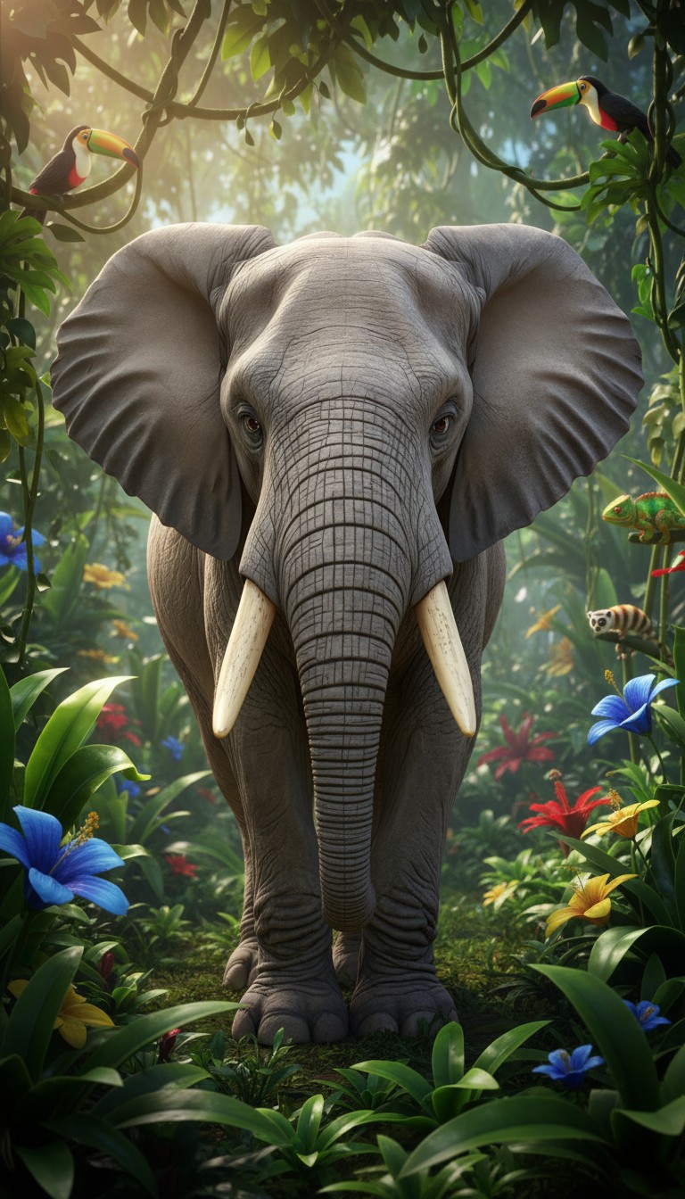 The Big Elephant and the Tiny Boss: A Silly Adventure!