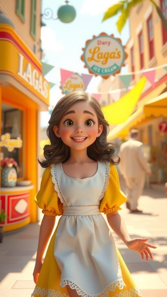 Cute Girl Enjoying Laga Ice Cream