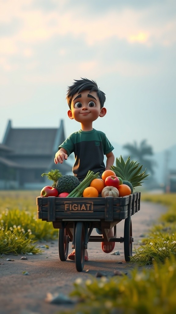 Anak Penjual Buah yang Penuh Semangat