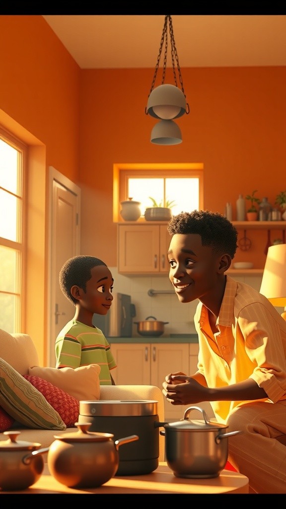 Morning in a Warm Nigerian Family Home