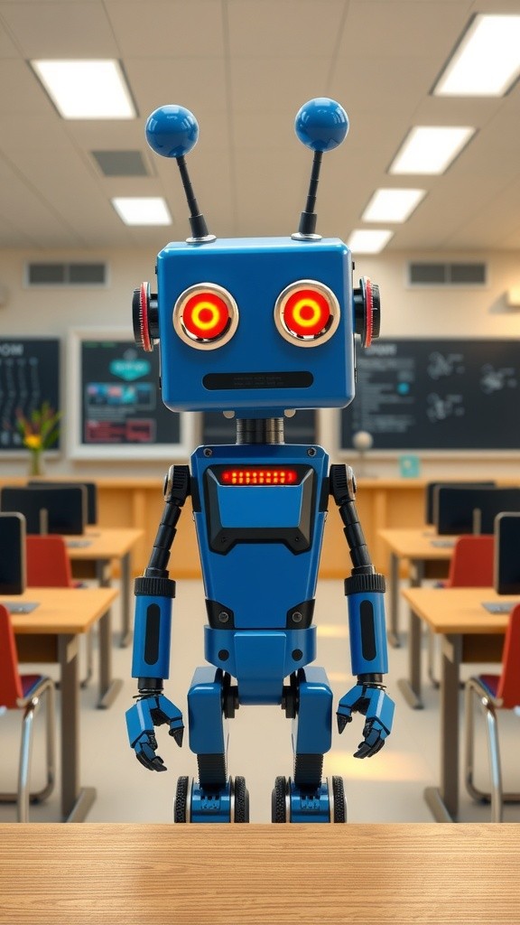 Robot AI Membantu Siswa Belajar di Sekolah Modern