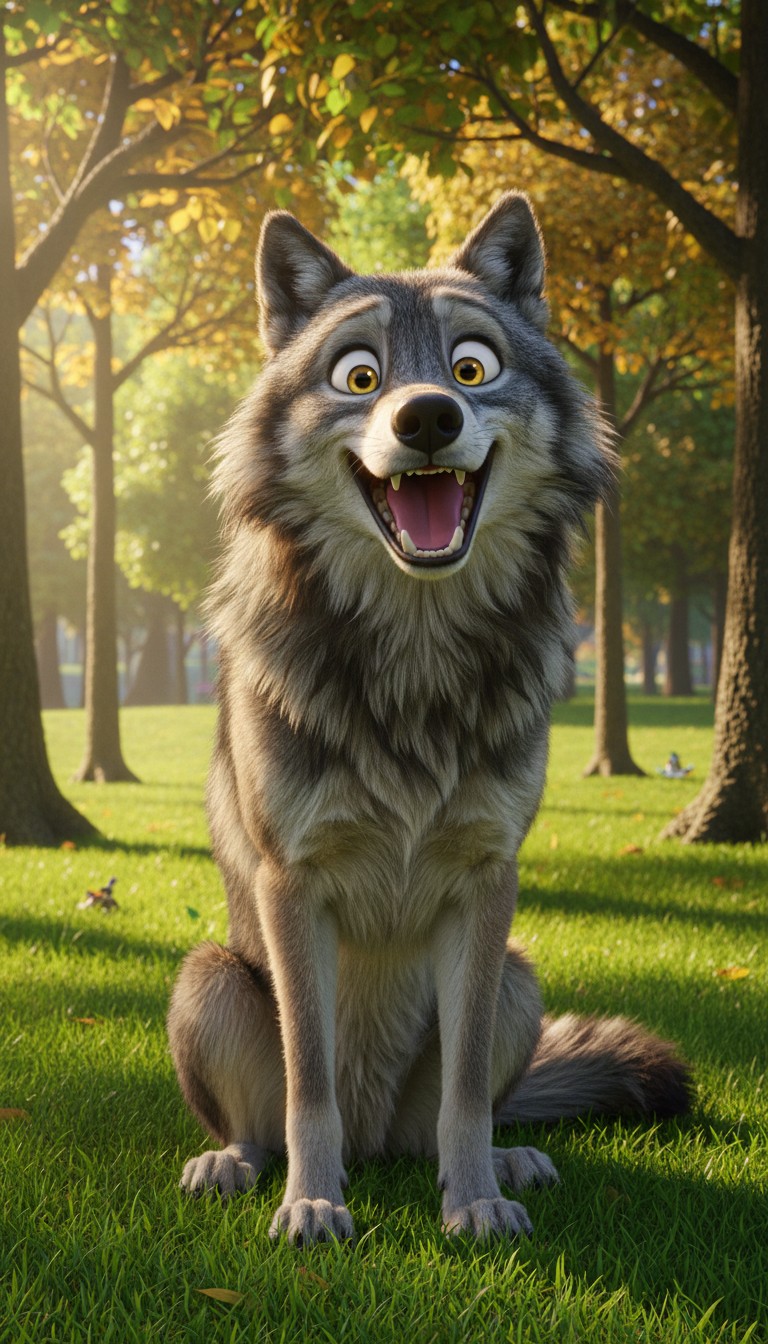 Friendly Anthropomorphic Husky Character