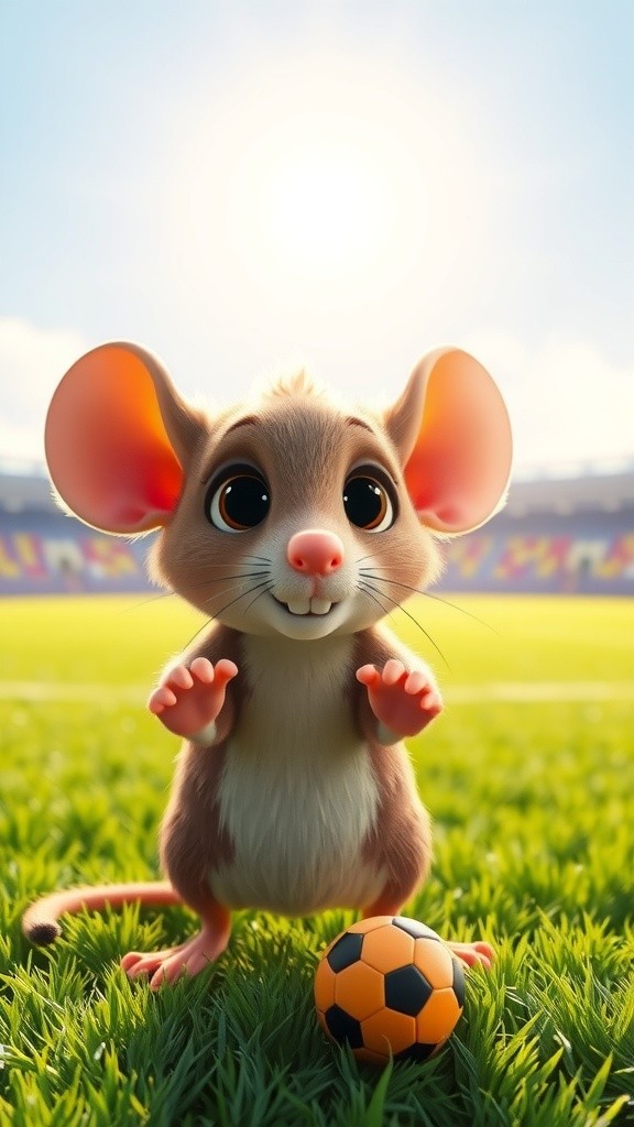 Soccer Fun with a Cartoon Mouse