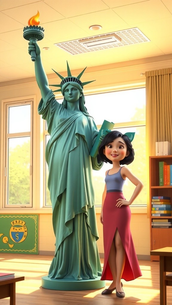 The Statue of Liberty Visits Class 4B