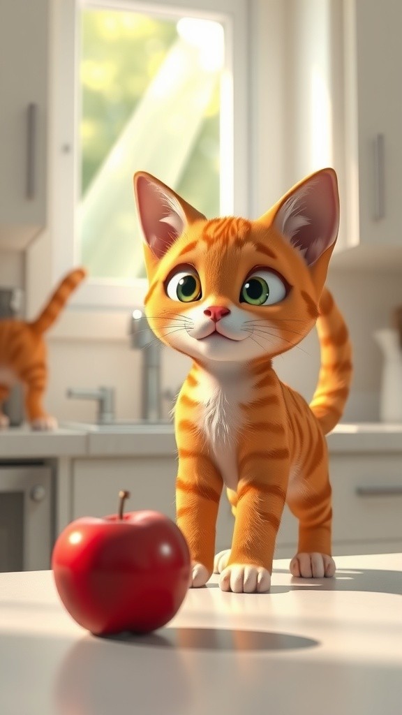 A Feline's Fruit Fascination