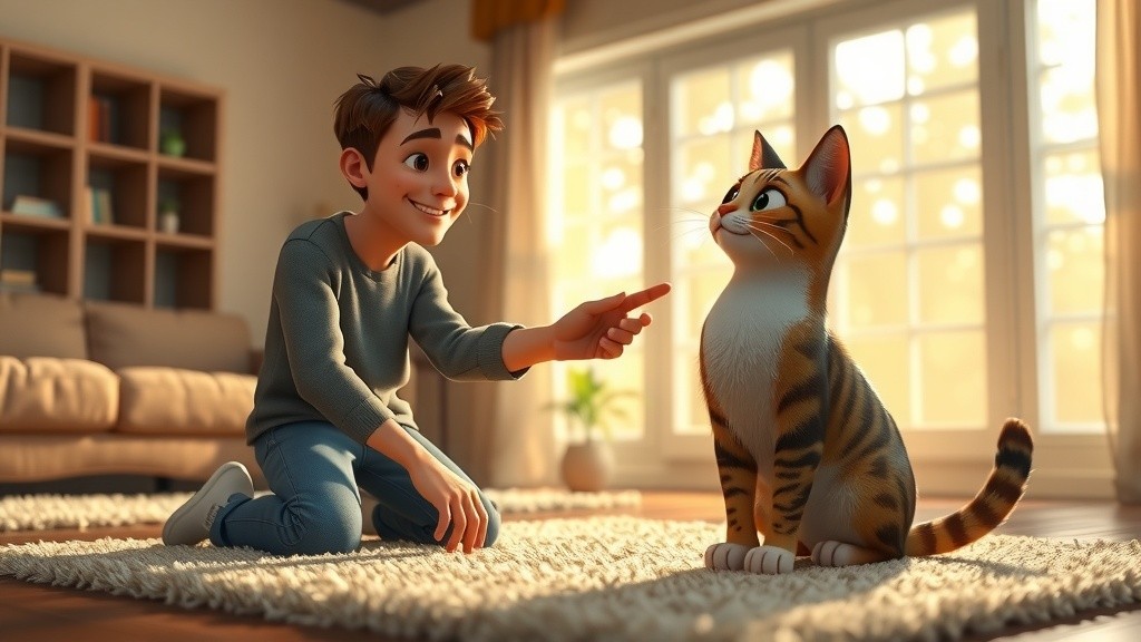 Feline Perspectives: A Cat's Comfort in Human Struggles