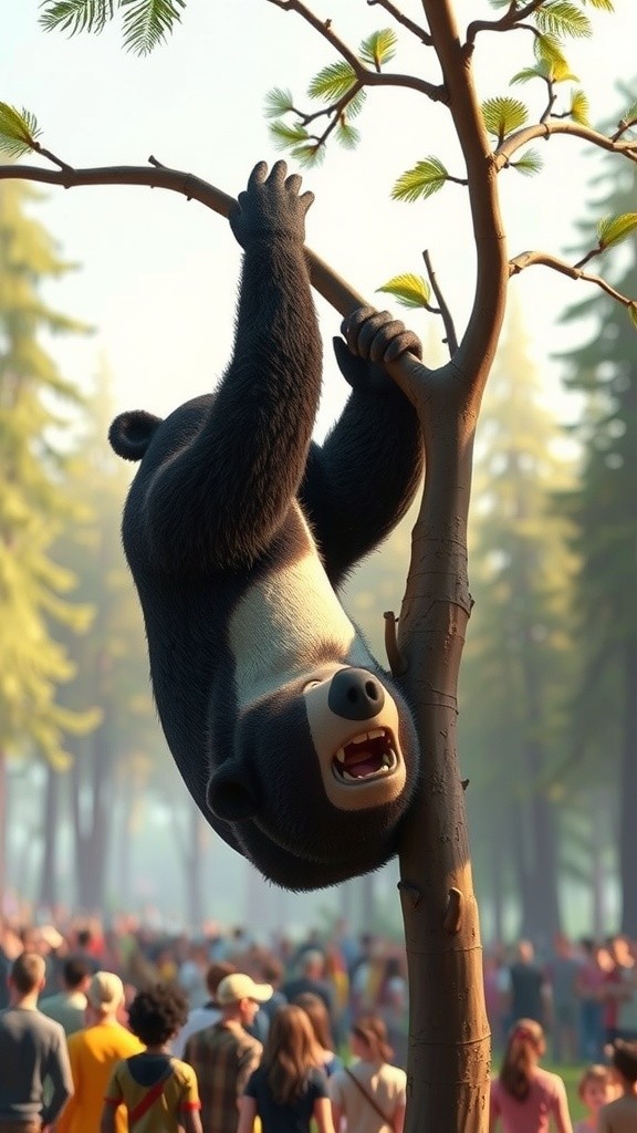 A Bear Stocking a Tree