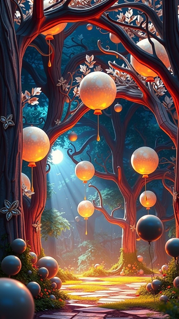 Enchanted New Year Celebration in a Fantasy Forest