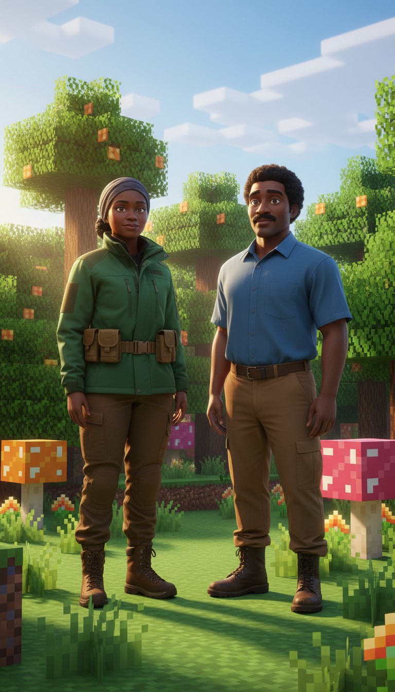 Minecraft Adventures: Teamwork and Exploration in a Colorful World!