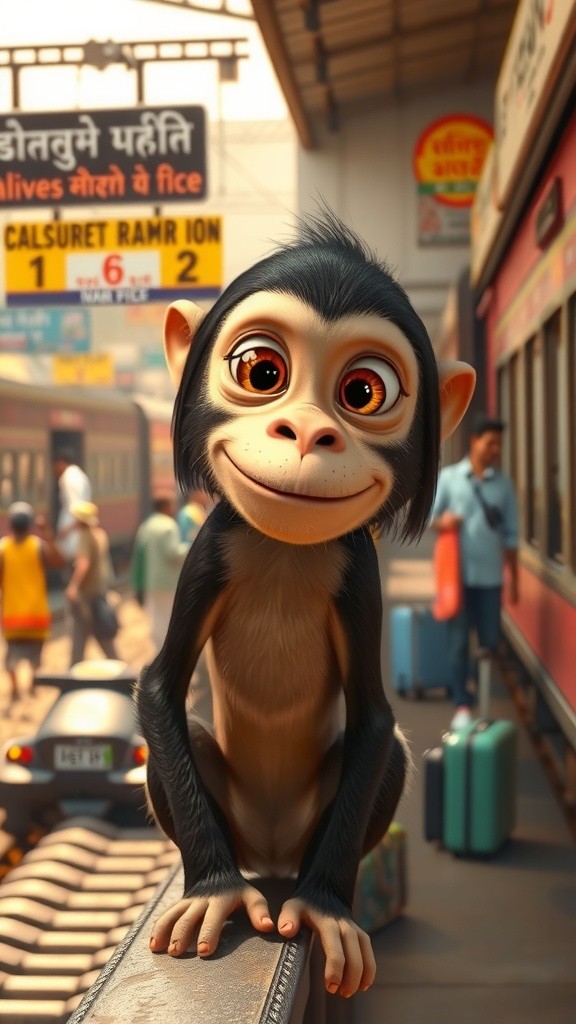 बंदर की मजेदार रेलवे यात्रा!