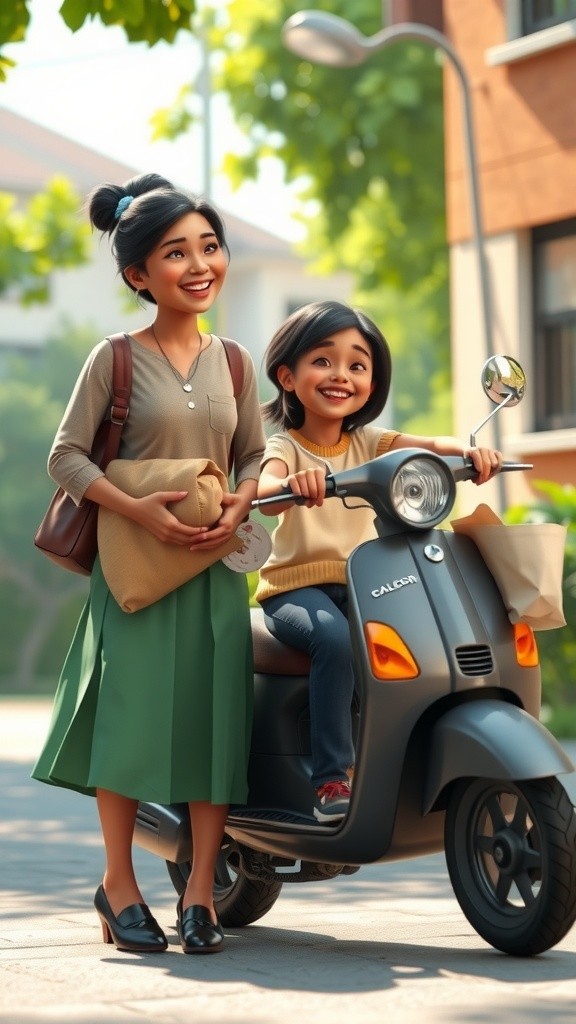 A Joyful Day Out: Mother and Daughter's Adventure