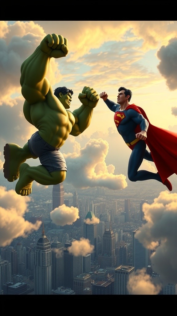 Hulk vs Superman: A Sky Battle and a New Family