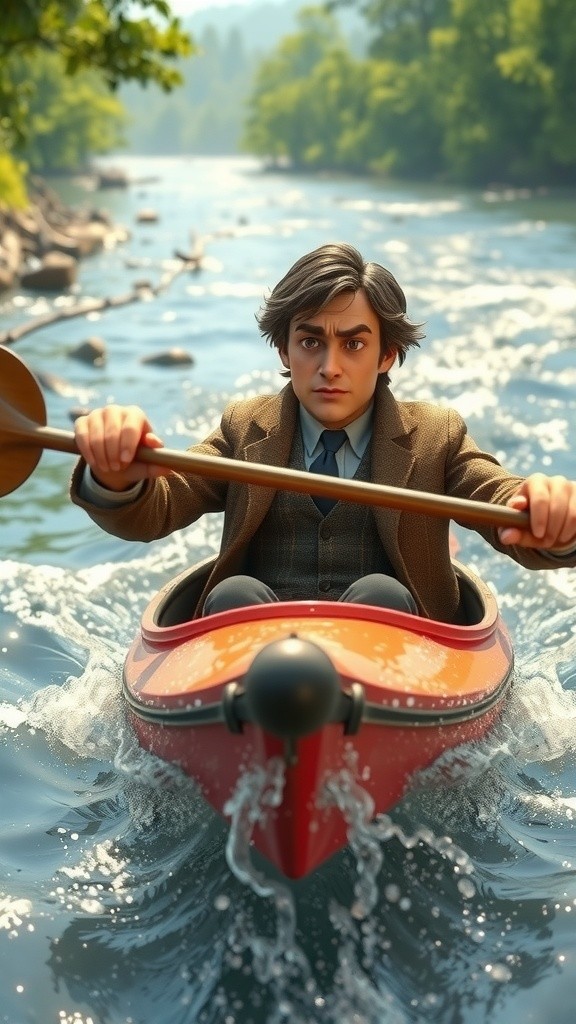 A Man Flowing with the River