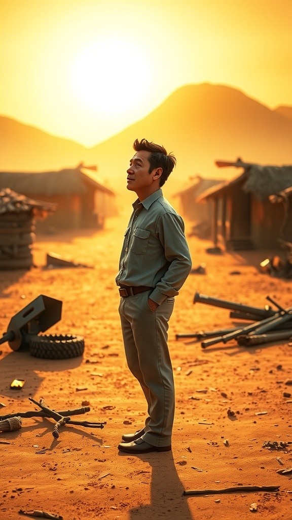 Poor Boy in Africa Striving for Wealth