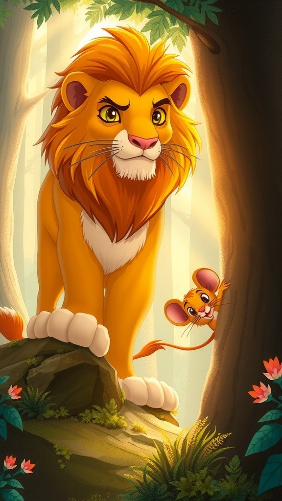 The Mighty Lion and the Brave Mouse