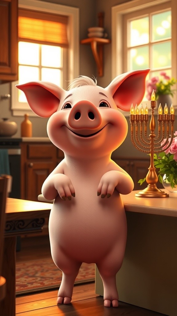 Celebrating Hanukkah with Geoffrey the Piglet!