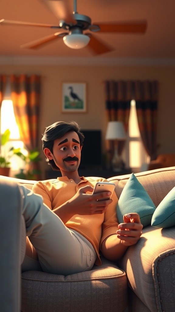 युवा लड़के का मोबाइल पल