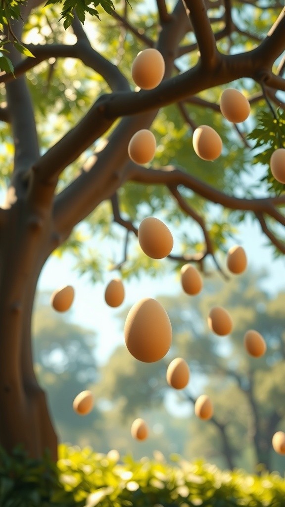 अंडों का गिरना और नए पौधे का उगना