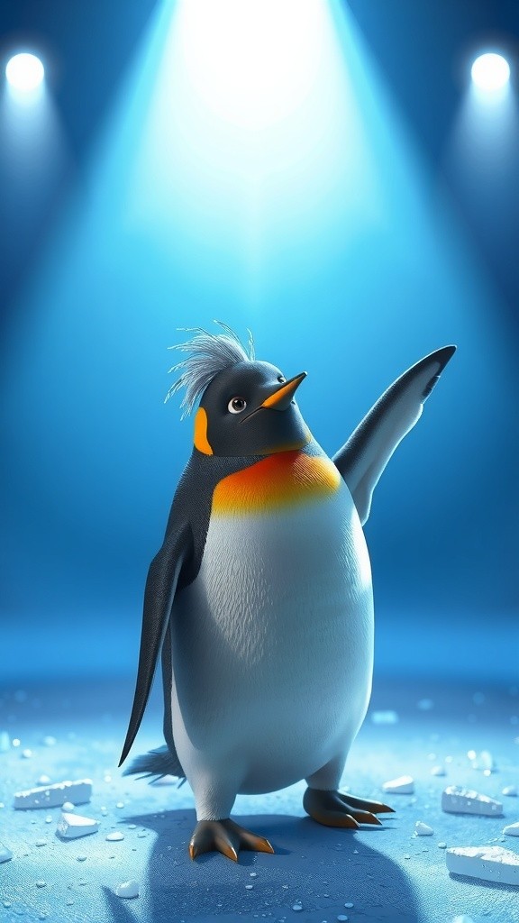 Meet the Stylish Penguin: A Cool Swimmer in a Tuxedo!