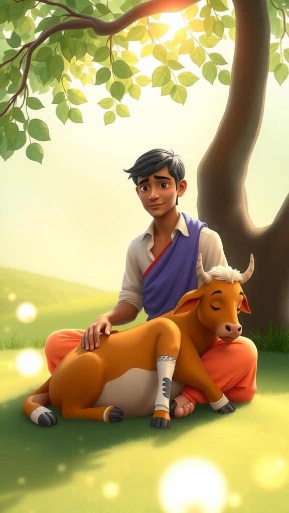 कृष्ण की करुणा: गाय और भक्त की कहानी