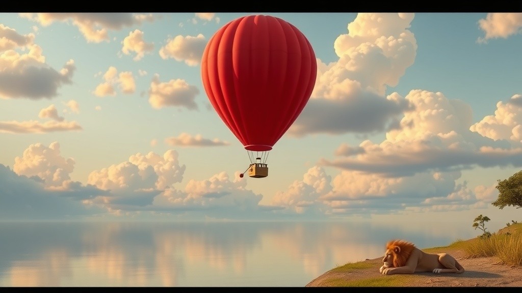 बड़़ा लाल गुब्बारा और दोस्तों की दौड़