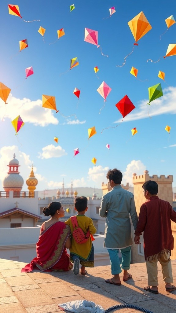 Excitement of Uttarayan: Kids Flying Colorful Kites!