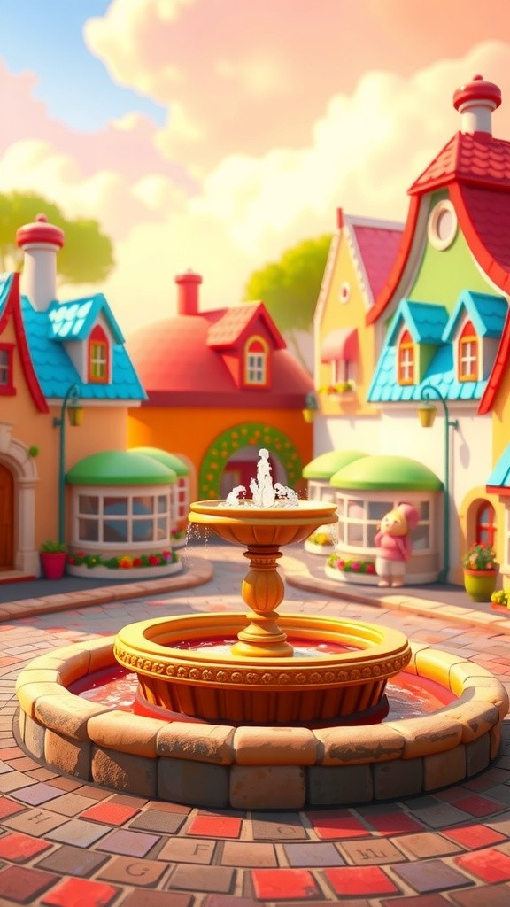 Adorable 3D Cartoon Character in a Vibrant Village Adventure!