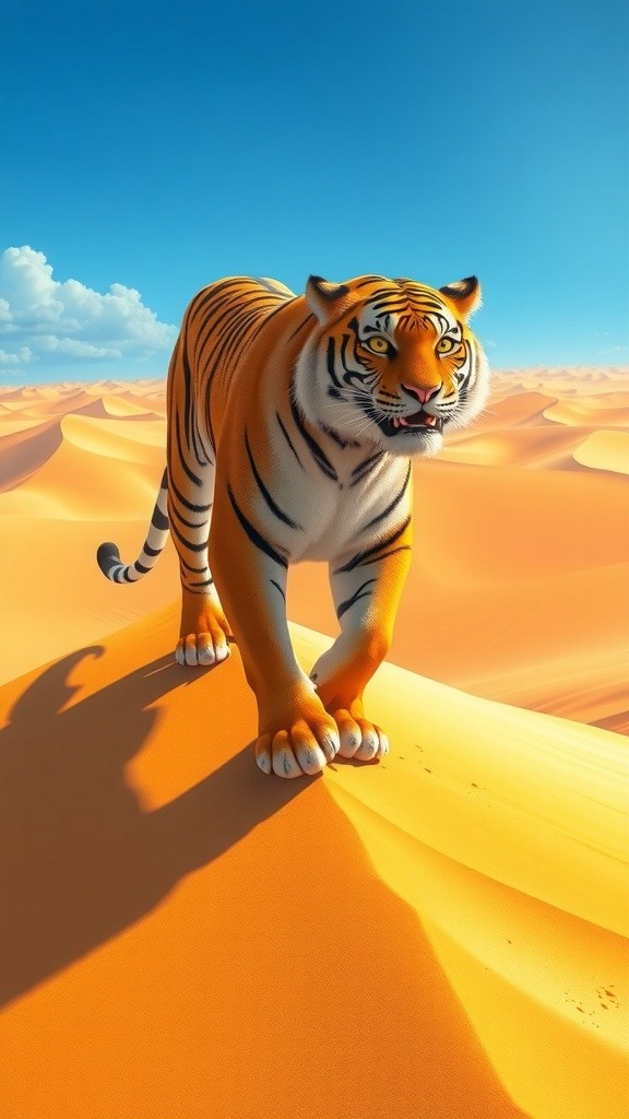 सफेद बाघ और नारियल का पेड़