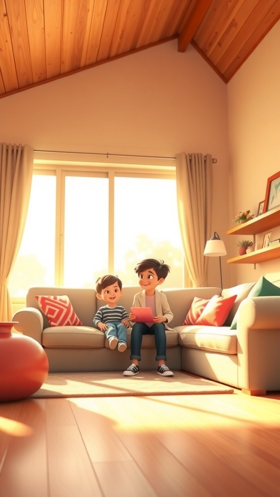 Family Dance Party in a Cozy Living Room