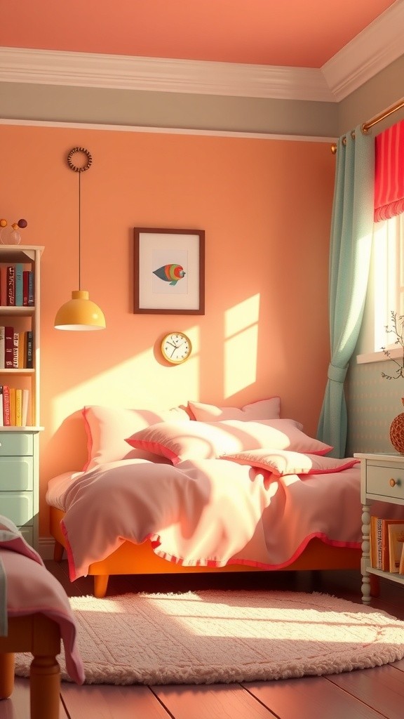 فتاة صغيرة تستمتع بمشاهد التلفاز في غرفتها الدافئة