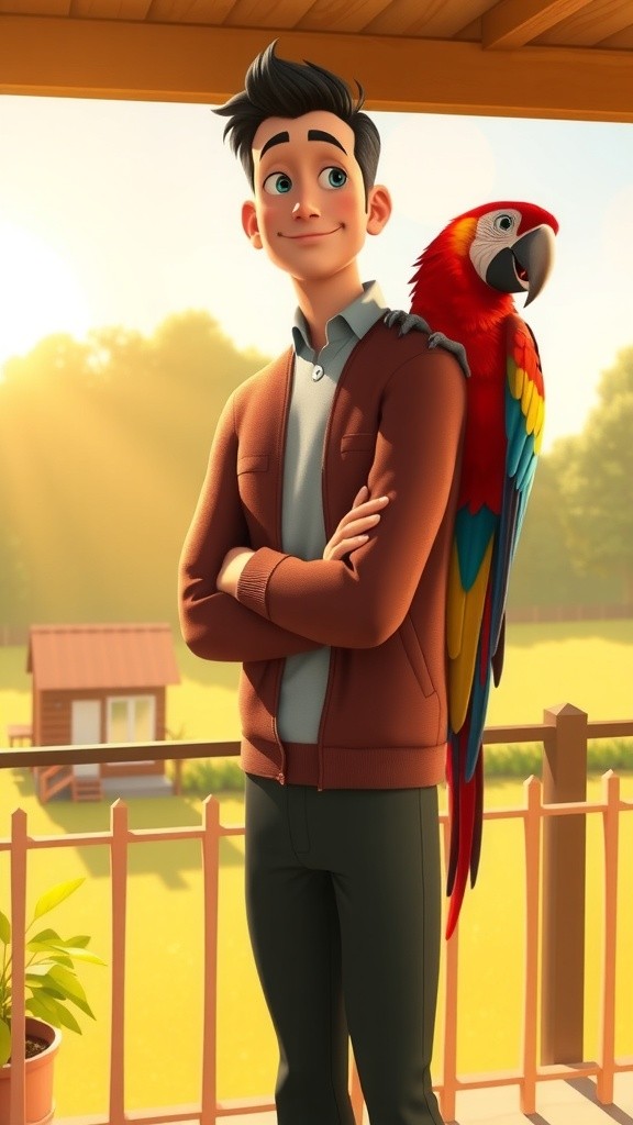 Kebersamaan Tomy dan Burung Beo Langit