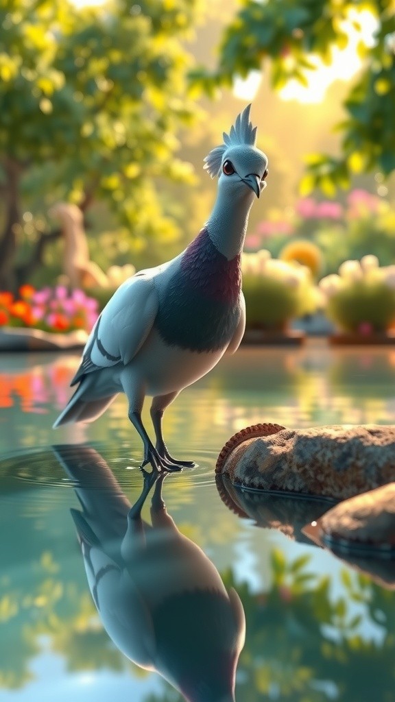 The Thirsty Dove's Quick Escape