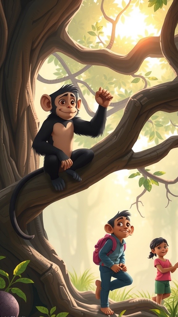 बंदर का बच्चा: स्कूल जाने की कहानी