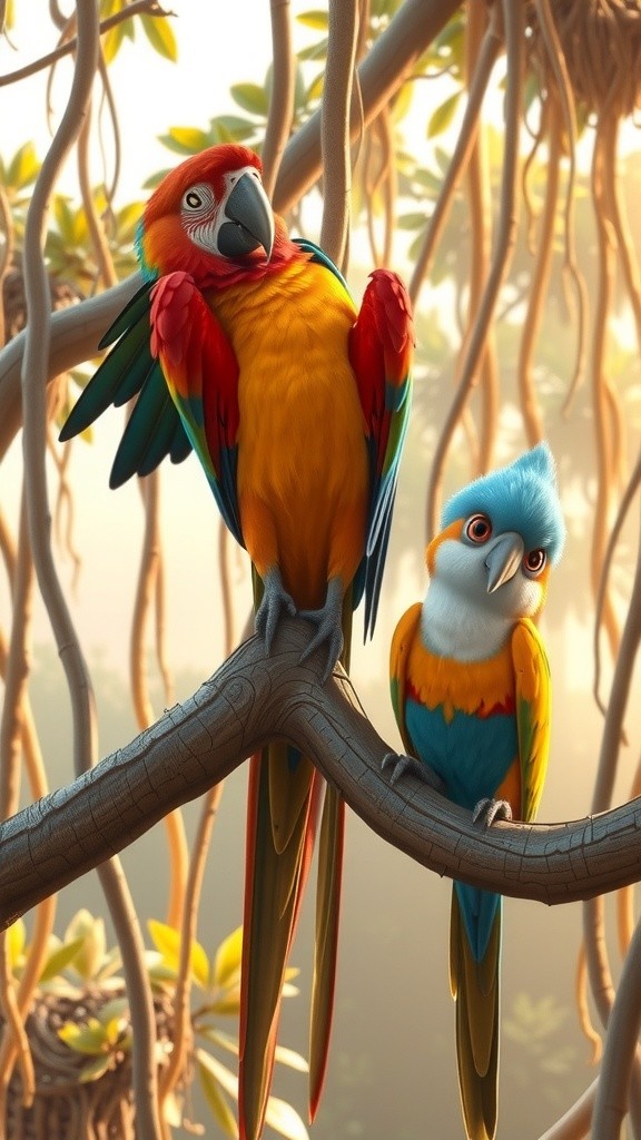 सच्चे दोस्त की पहचान: कबूतर और तोता