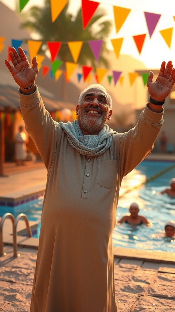 Kakek Unik di Lomba Renang Lansia