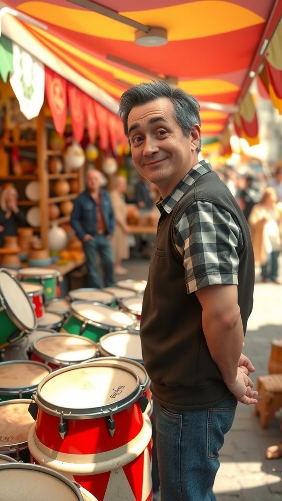 Bruno's Quest for a Drum and Vintage Lamp at the Flea Market