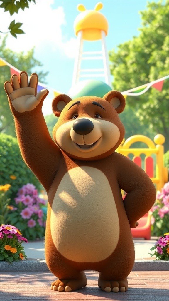 Bears Having Fun at the Children's Park