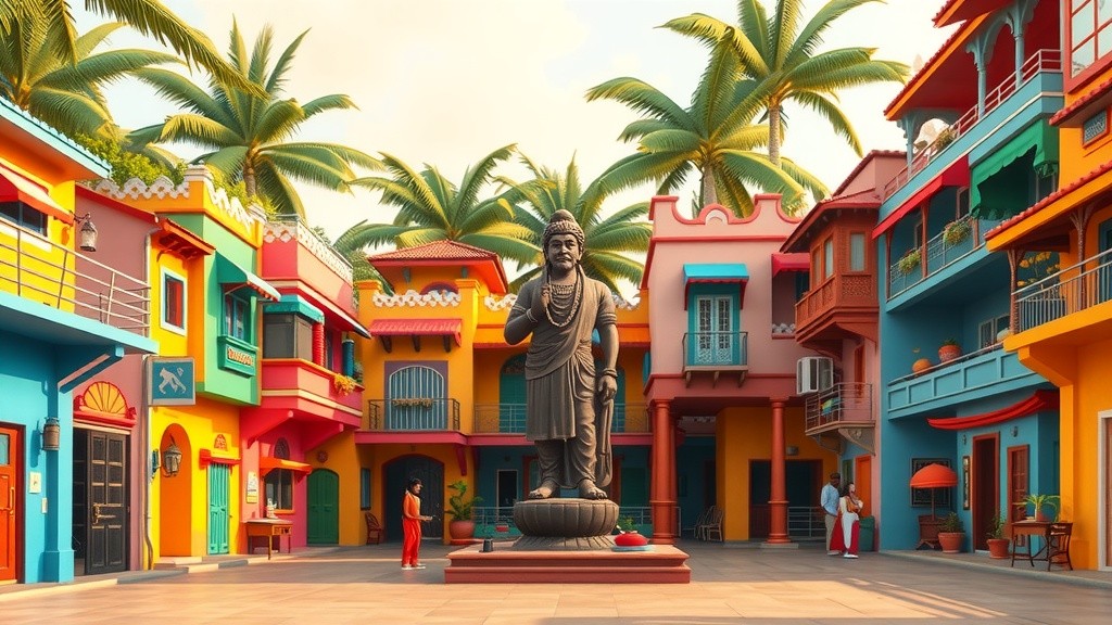 Dancing in Front of Thiruvalluvar Statue