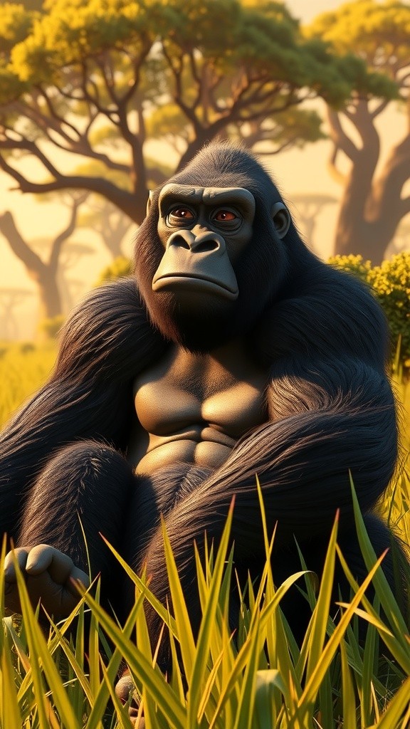 Gorilla's Peril: Nature's Tense Moment