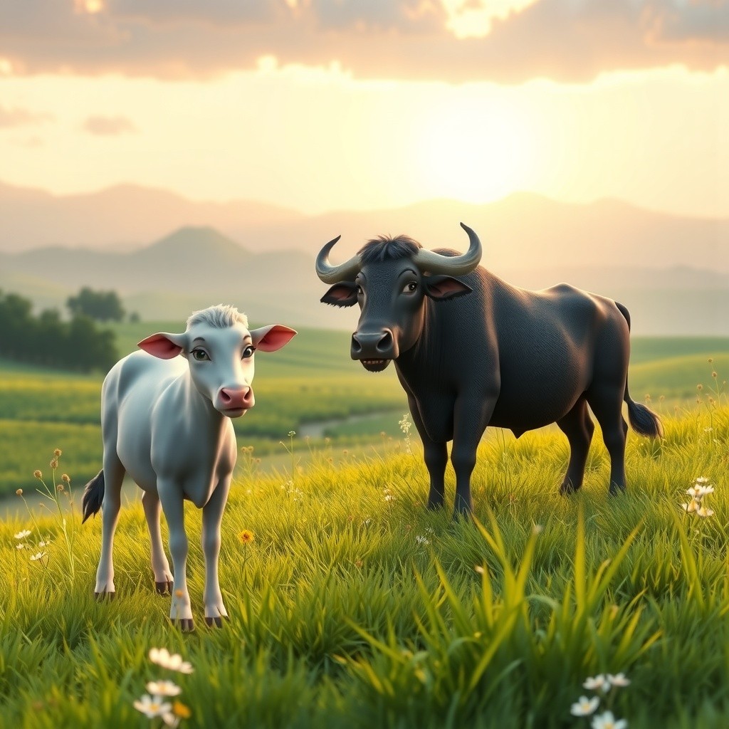 The Cow and the Buffalo: A Tale of Friendship