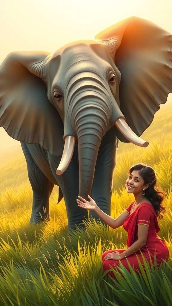 A Bond of Innocence: Child and Baby Elephant