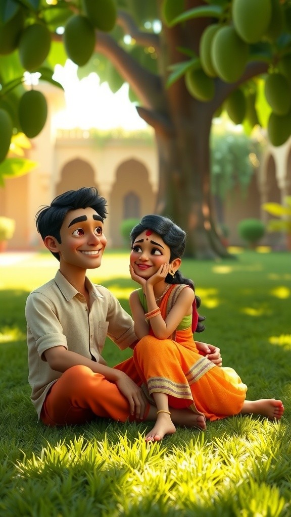 दो बच्चे और एक बंदर की प्यार भरी खेल के दिन की कहानी