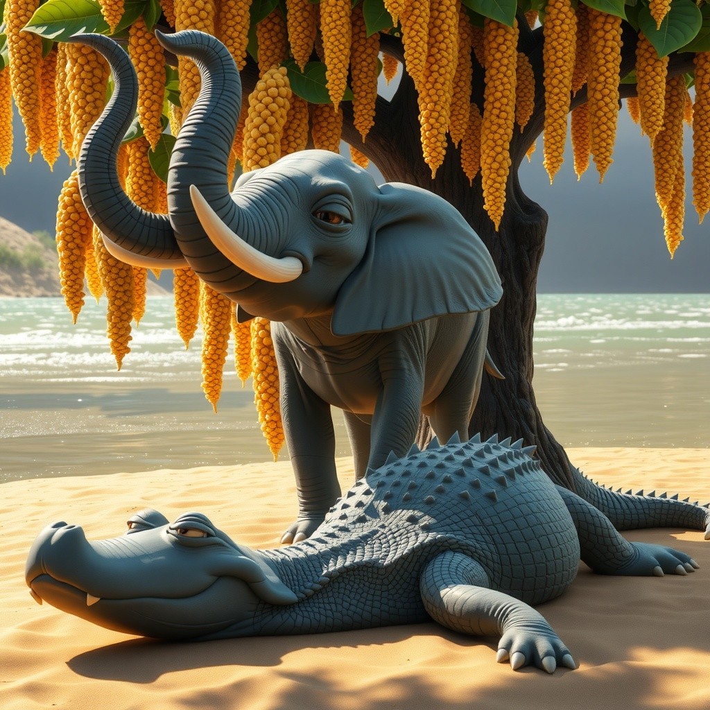 हाथी और मगरमच्छ की दोस्ती और रोमांच